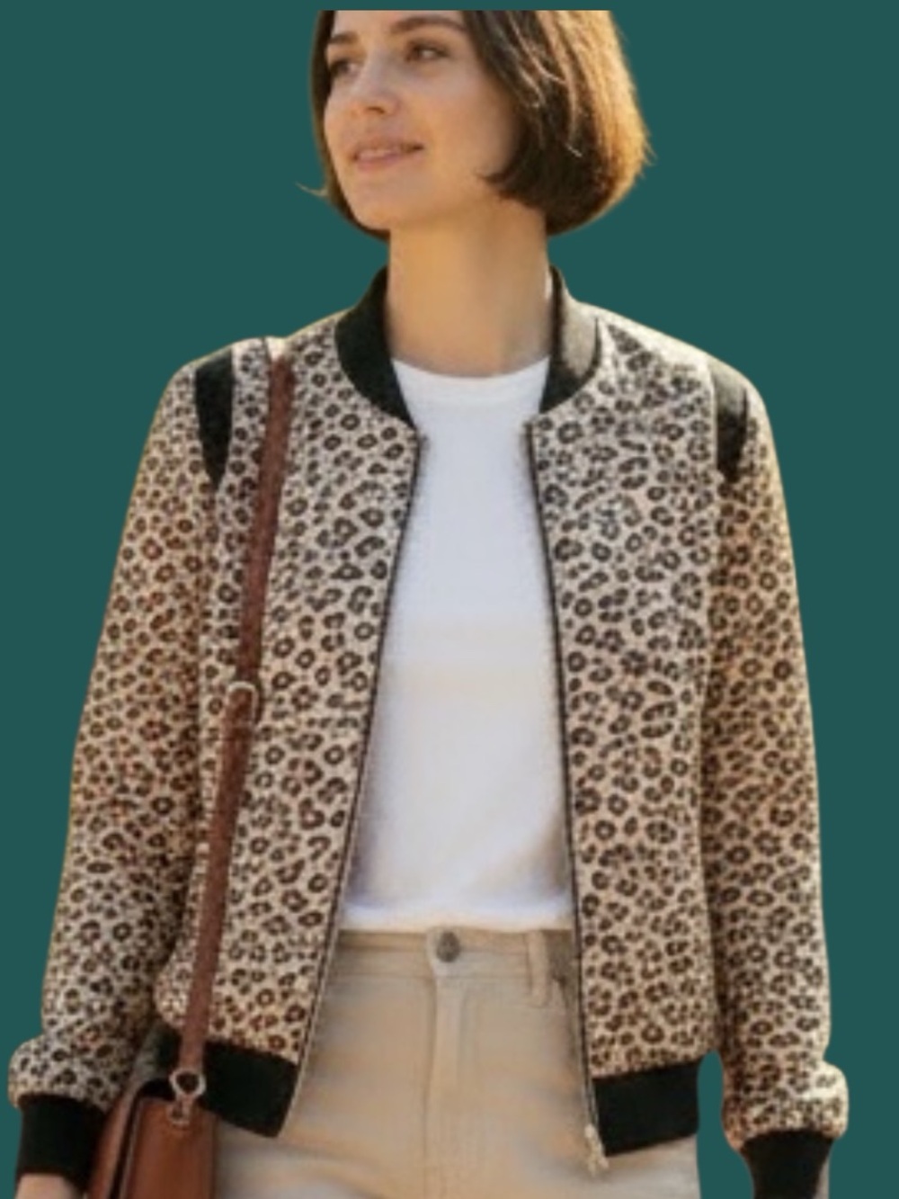 Grifflin Paris leopard print Bomber jacket size small